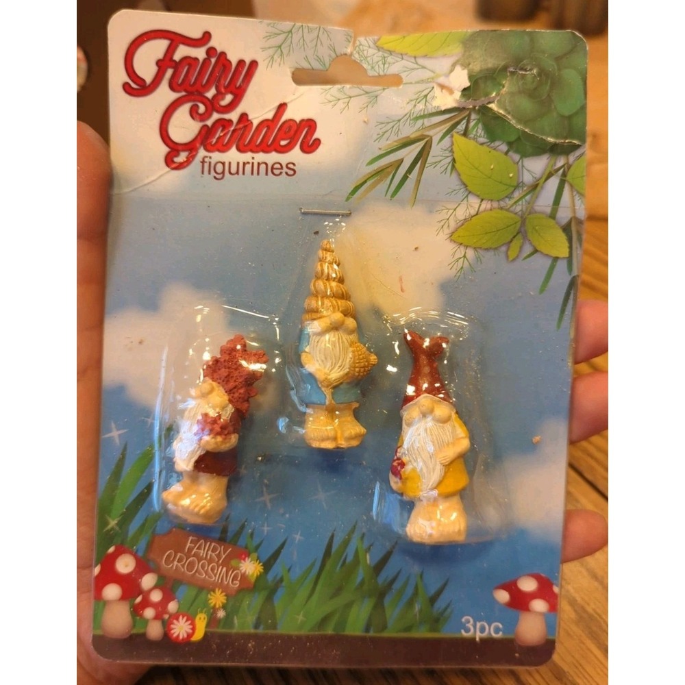 New Fairy Garden Figurines 3 pc Fairy Crossing Resin Set